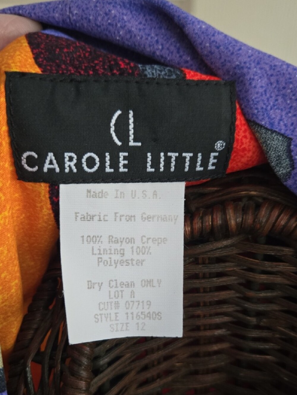 Carole Little Multicolor Abstract Blazer with Purple Accents-Size 12 - Picture 2 of 10